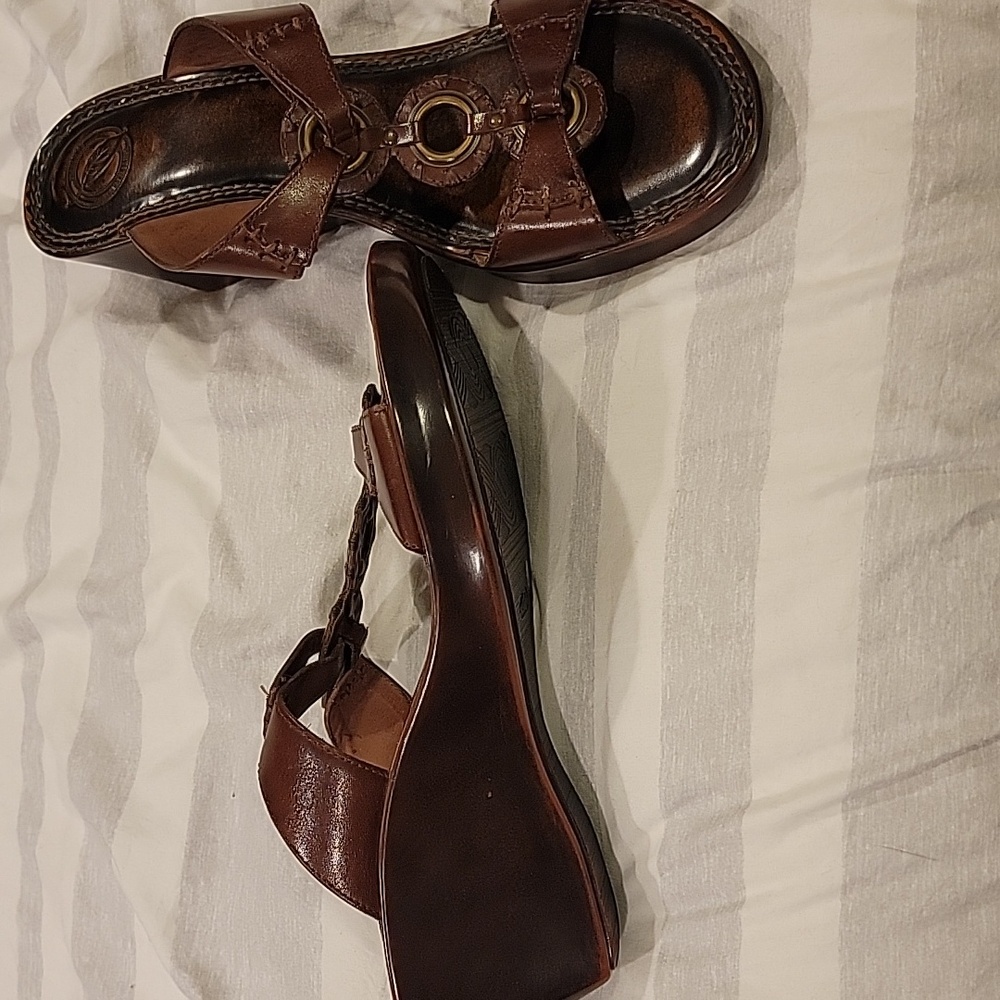 Ladies Nuture Brown Sandal Wedges Size 11 - Picture 7 of 7
